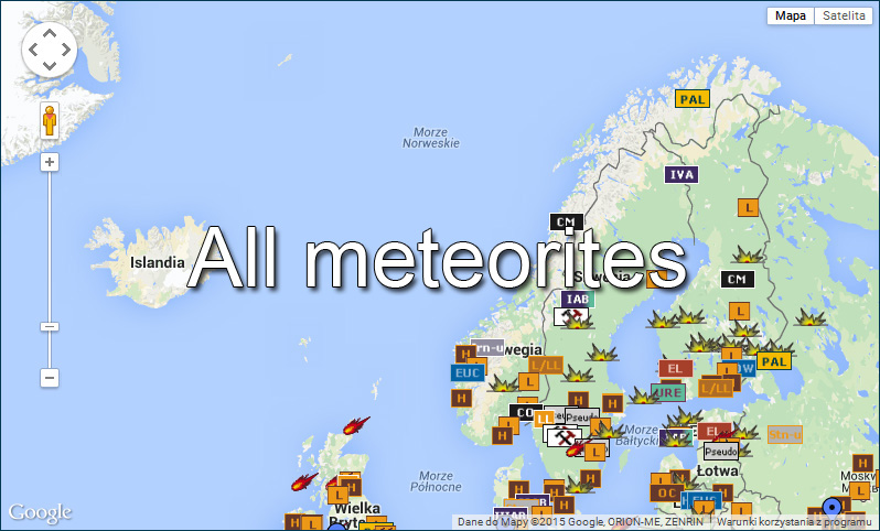 All meteorites (KML Google Earth map)