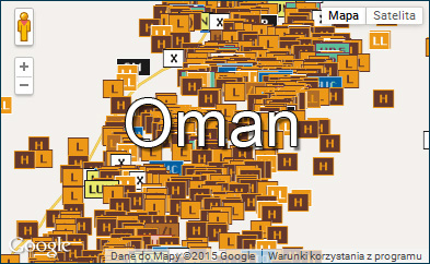 Meteorites in Oman (KML Google Earth map)
