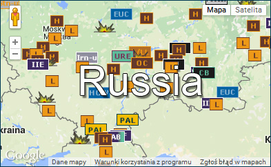 Meteorites in Russia (KML Google Earth map)