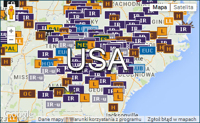 Meteorites in USA (KML Google Earth map)