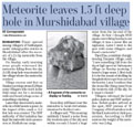 Meteorite leaves 1,5 ft deep hole in Murshidabad village