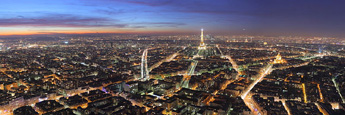 View over Paris, at dusk, from the Maine-Montparnasse tower