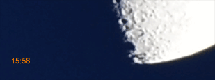 Zmiana linii terminatora na powierzchni Księżyca