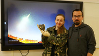 Anna i Pawe� Walczak znalazcy meteorytu z obserwowanego bolidu SN20260417 (operatorzy stacji SN12)