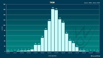 Meteorite falls statistic, TKW