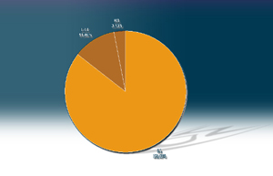 meteorite falls statistic, ordinary chondrites LL, amphoterites