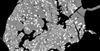 Odmieszanie w troilicie fazy kamacytowej (kamacytu mniej, janiejszy). Strefa czarnych yek w meteorycie Sotmany (fusion crust)