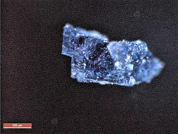 A blue crystal recovered from a meteorite that fell near Morocco in 1998