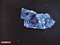 A blue crystal recovered from a meteorite that fell near Morocco in 1998