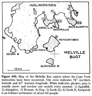 Meteorite Cape York, Greenland - strewnfield