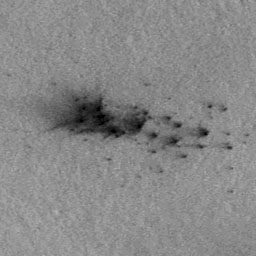 Mars, fresh impact meteorites, distribution ellipse