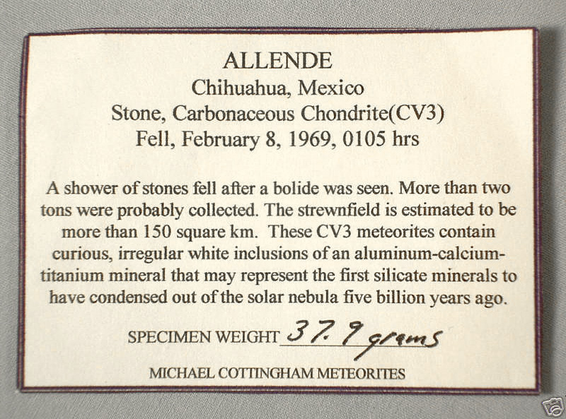 Meteorite Allende (CV3.2 Ox)