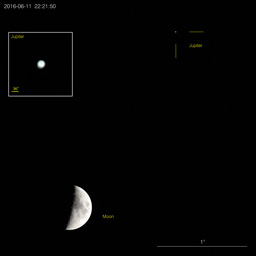 Koniunkcja Ksiyca i Jowisza, 11 czerwca 2016 r. (Moon/Jupiter Conjunction, June 11, 2016)