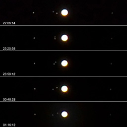 Jowisz i jego księżyce, maj 2018 r. (Jupiter and his moons, May, 2018)