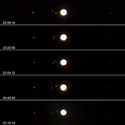 Jowisz i jego ksiyce, maj 2018 r. (Jupiter and his moons, May, 2018)