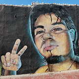 Graffiti, Caldera, Chile (wyprawa na całkowite zaćmienie Słońca, Chile 2019)
