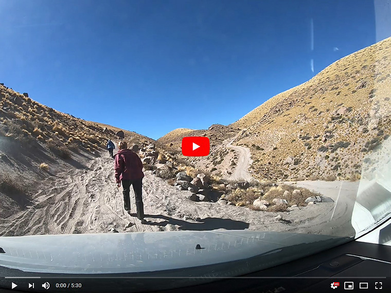 Dangerous road B-365, Cerro Tumisa, San Pedro de Atacama, Chile  (Total Solar Eclipse, July 2, 2019) (timelapse x10)