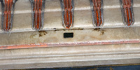 The piece of the Black Stone set above the entrance to the minbar of Sokollu Mehmed Pasha Camii Mosque